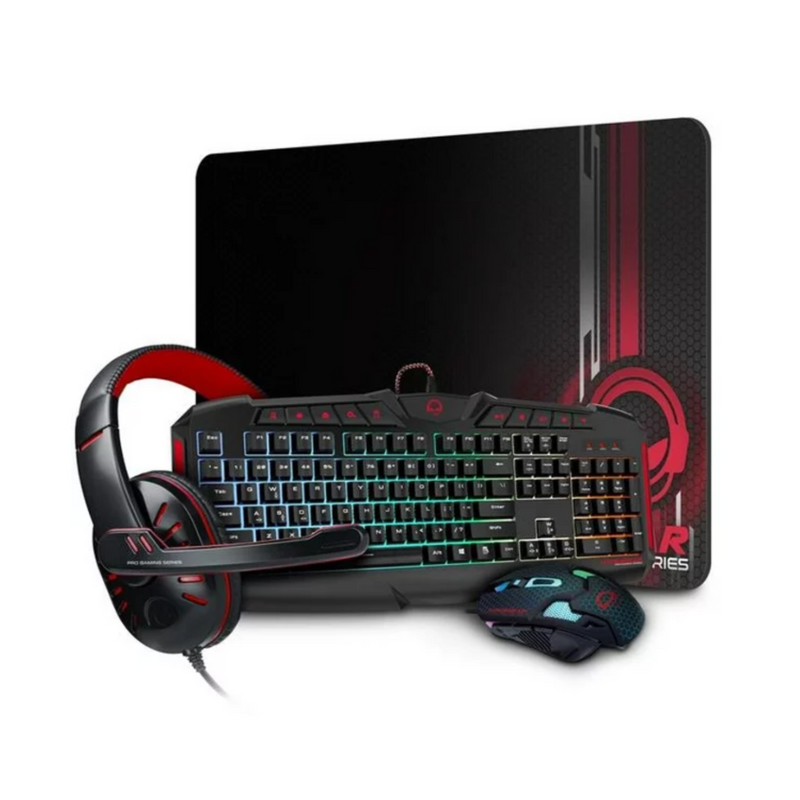 Ensemble de jeu 4-en-1 avec clavier, souris, écouteurs et tapis de souris de Hypergear -BLACKFRIDAY-