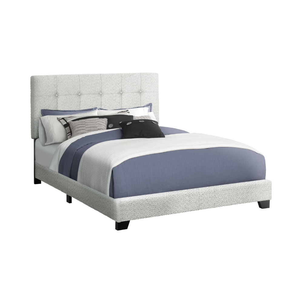 Base de lit Queen en tissu gris - Monarch (I5801Q)