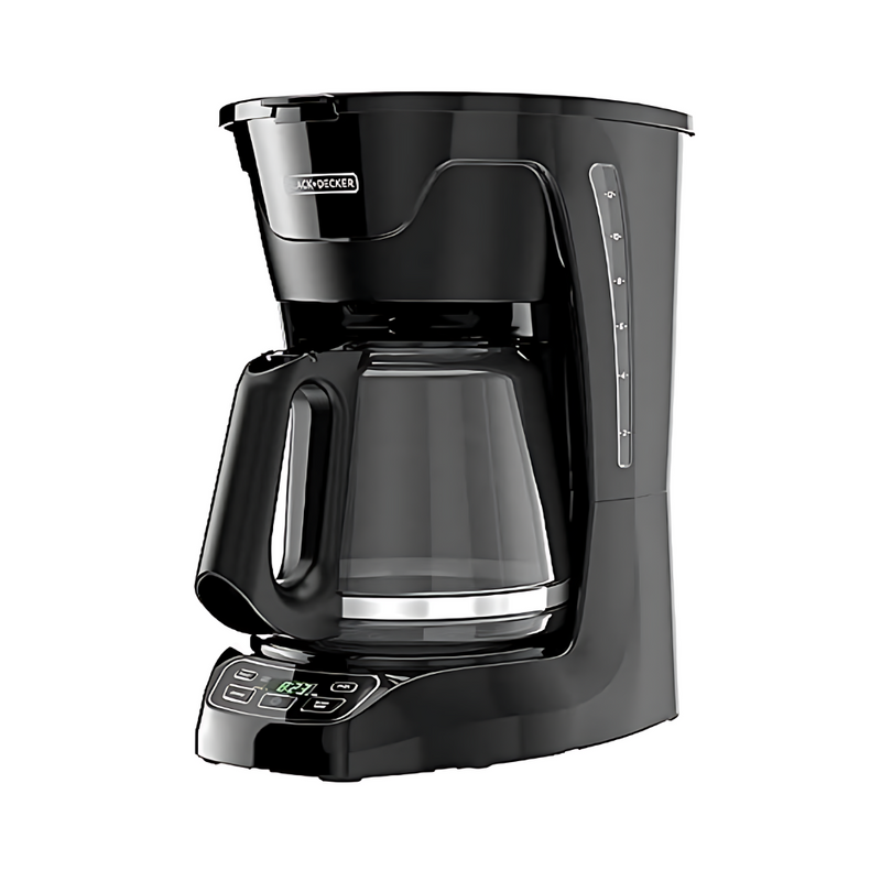 Cafetière numérique programmable Black & Decker, machine à café 12 tasses - noir