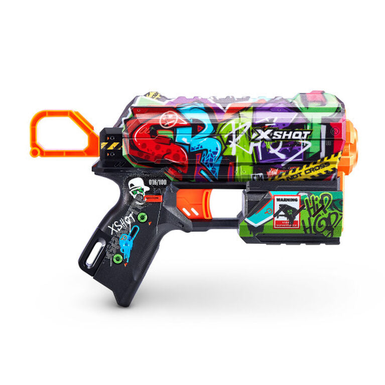 Lanceur de Fléchettes Zuru X-Shot Skins Flux (8 fléchettes) Nouveau / Graffiti