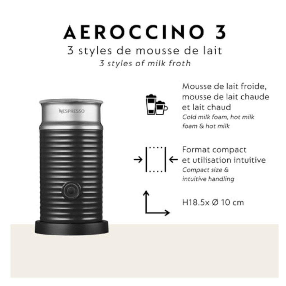 Nespresso Vertuo Coffee and Espresso Machine with Aeroccino Milk Frother (ENV135BAECA)