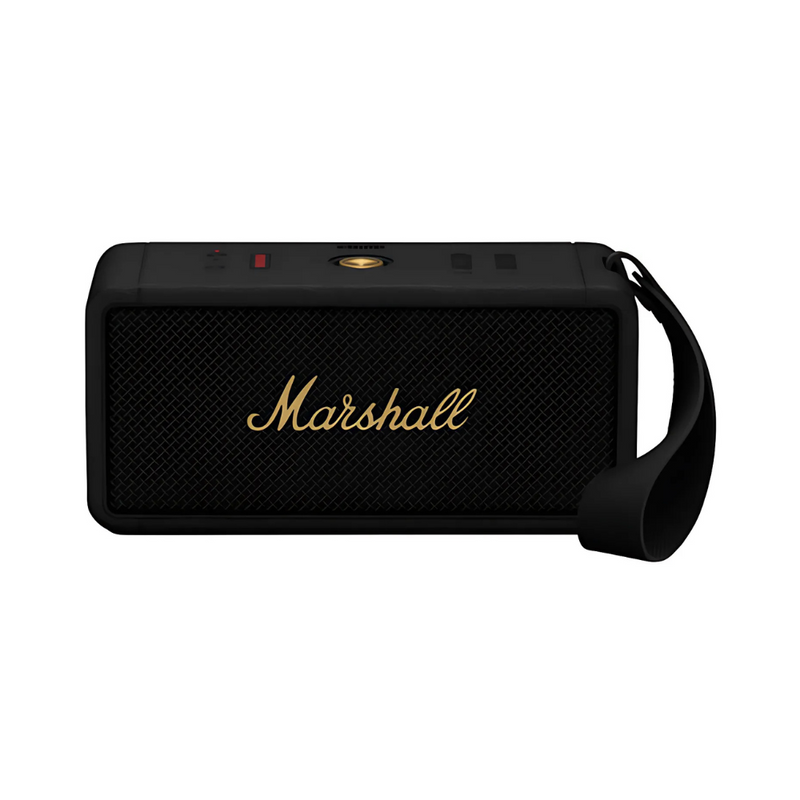 Haut-parleur sans fil Bluetooth étanche Marshall Middleton - Noir/Laiton - Recertifié par Marshall