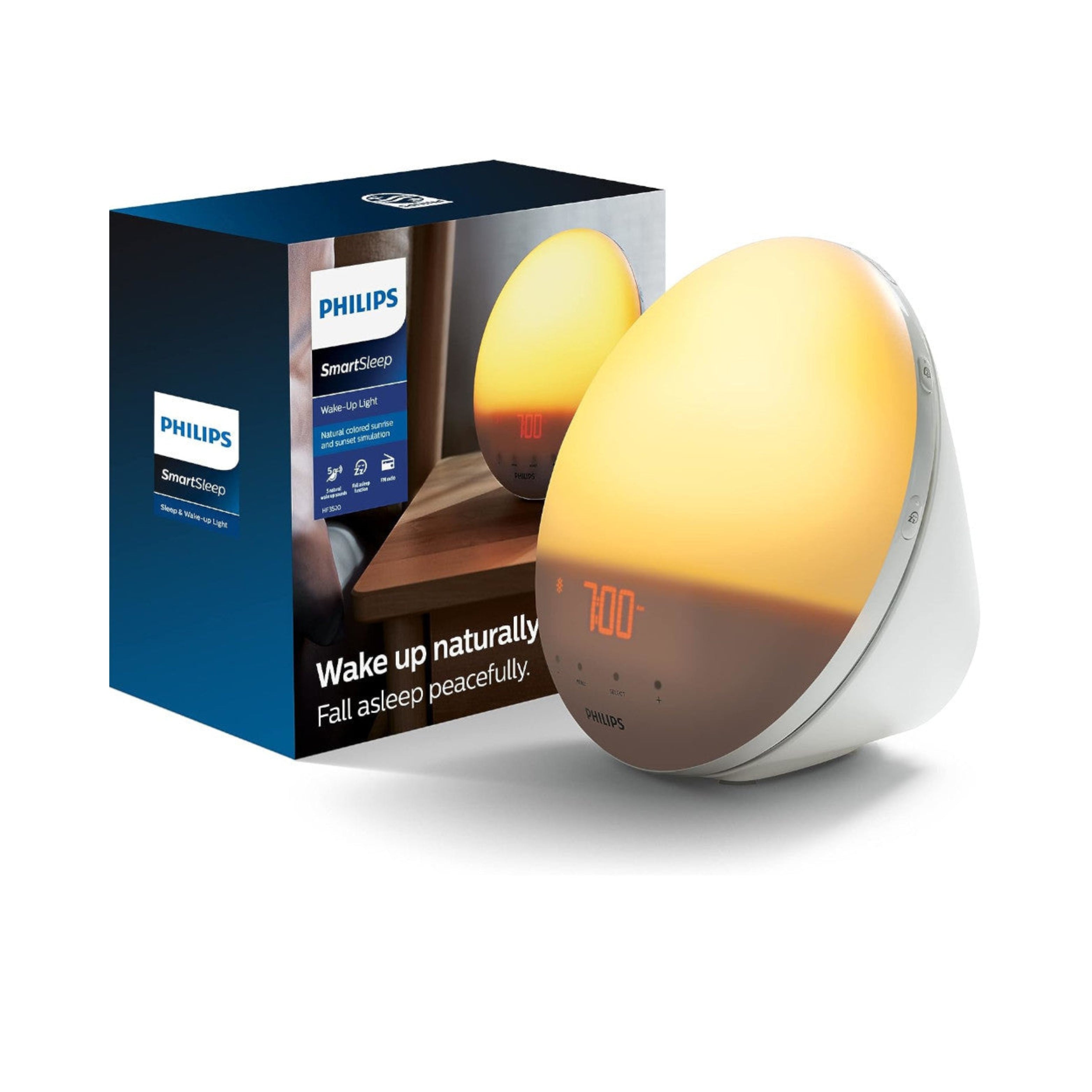 Lampe Réveil Philips SmartSleep Wake-up Light avec sons naturels et radio FM