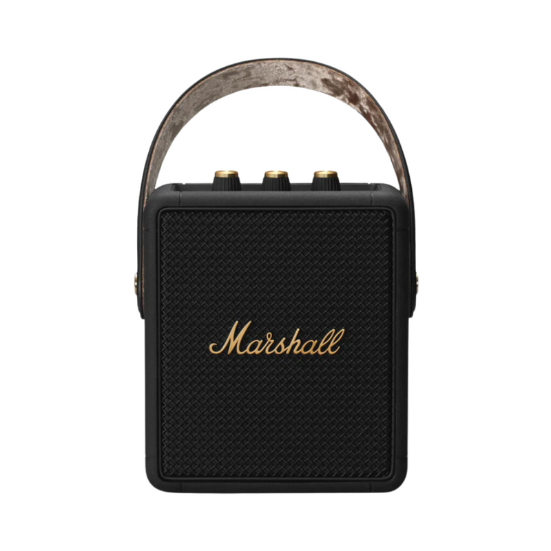 Haut-parleur sans fil Bluetooth Marshall Stockwell II résistant aux éclaboussures - Noir/Laiton - Recertifié par Marshall