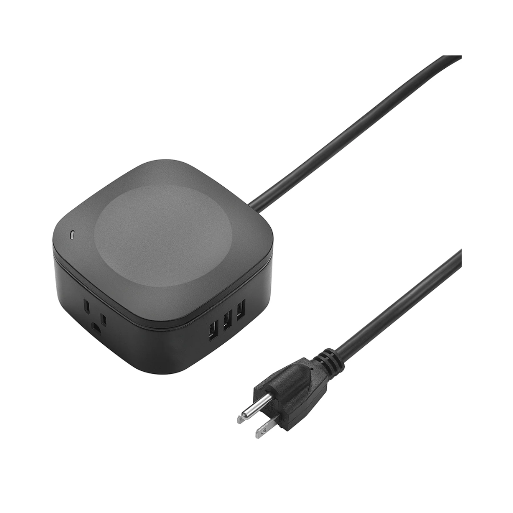 Station de recharge sans fil de bureau Globe à 2 prises avec parasurtenseur, 3 ports USB et cordon 6 Pi (78353)
