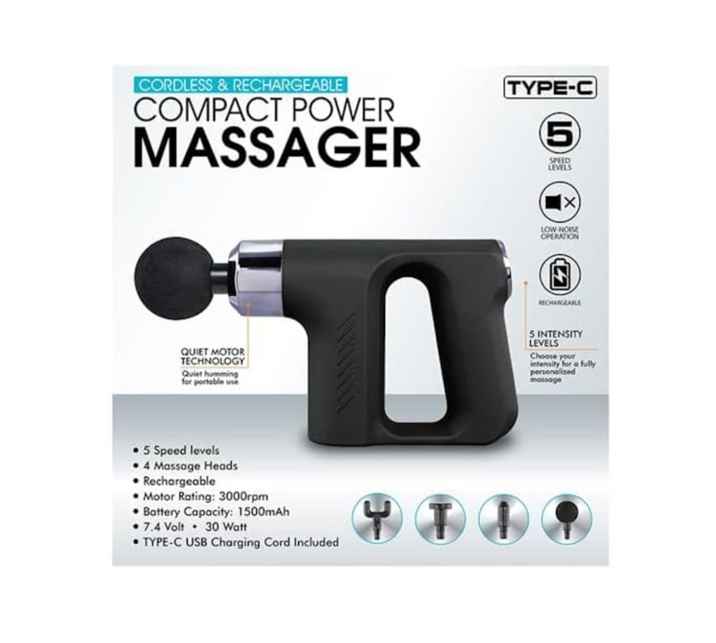 Masseur à percussion compact Noir (NV-07021)