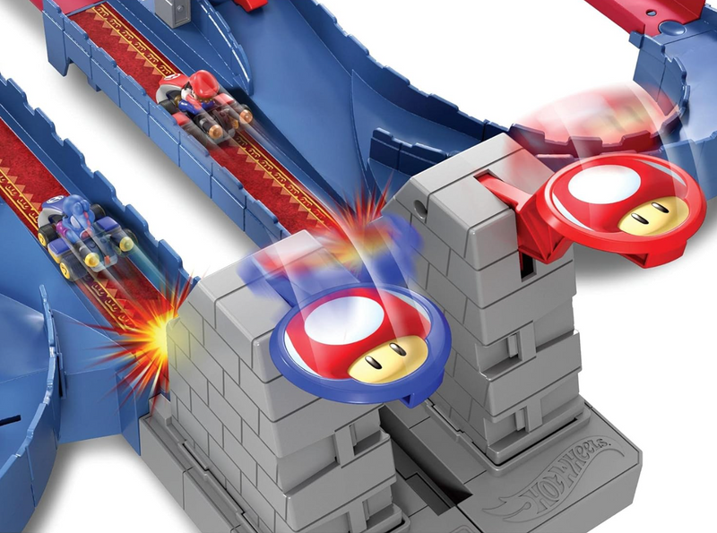 Piste de course modulaire avec drapeaux Hot Wheels - Mario Kart Bowser’s Castle Chaos (GNM22)