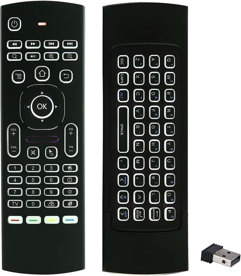 Télécommande Air Mouse 2,4 G rétroéclairée, clavier sans fil - Téléviseur, PC, Windows, Mac OS, Linux