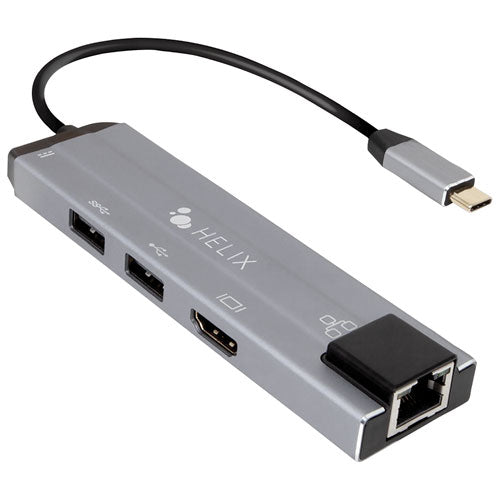 Concentrateur 6-en-1 USB-C à HDMI/USB-C/USB-A/LAN de Helix (ETHHUB7) - BLACKFRIDAY-