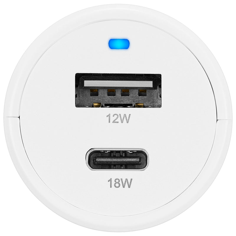 Chargeur pour l'auto d'Insignia USB -C à USB-A (NS-MCC30W2W-C)