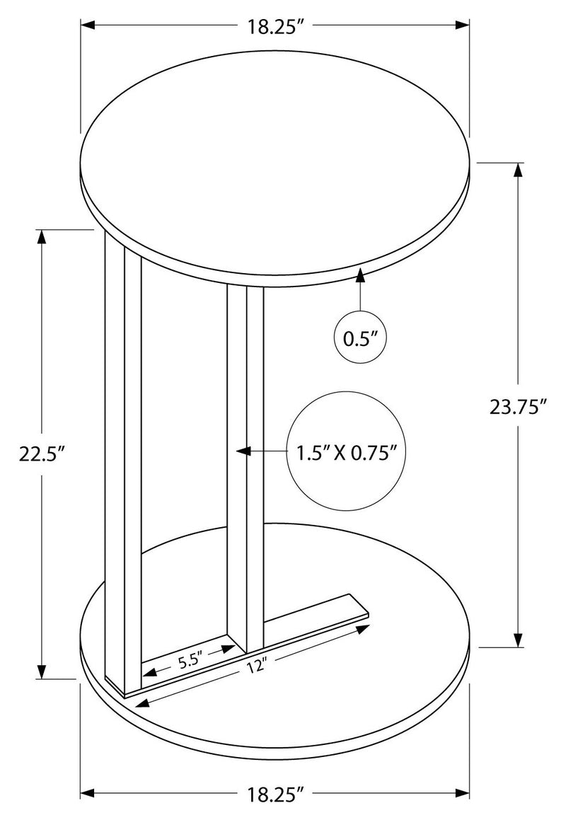 Table d'appoint en faux marbre blanc et metal noir