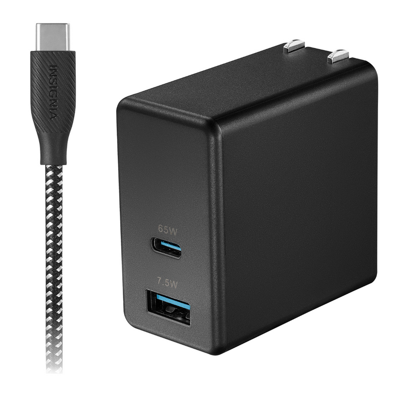 Chargeur mural USB-C de 72,5 W d'Insignia avec câble USB-A (NS-PW372AC1B22B-C)